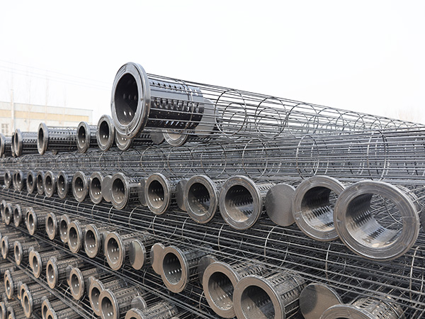 Silicone coated filter bag cage